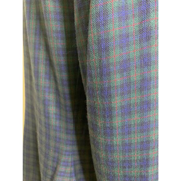 Kim Rogers vintage blue green plaid six button blazer size 10P - Picture 6 of 10